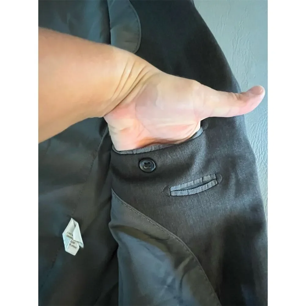 Banana Republic Men's Gray Wool Blazer Size 40L Business‎ Formal